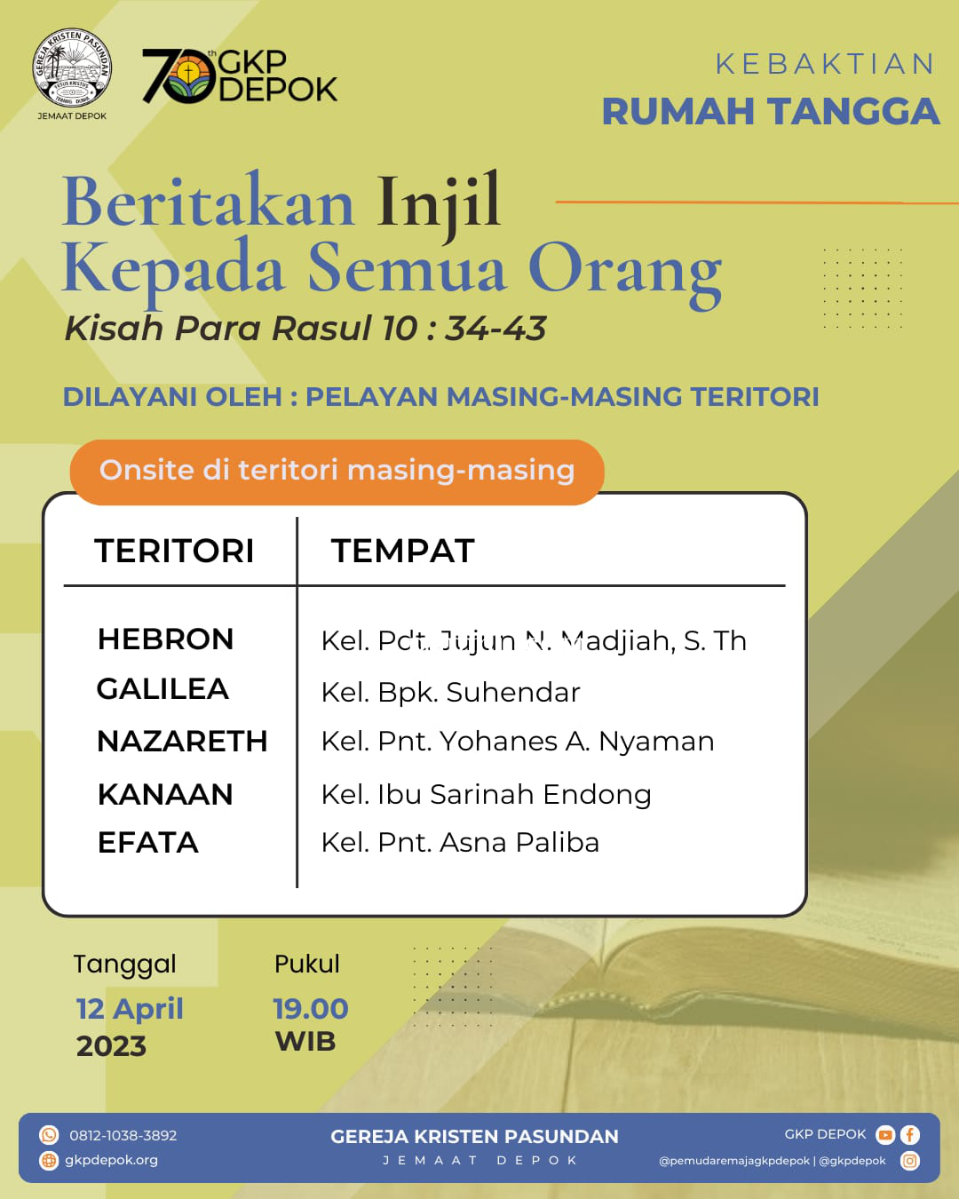 Kebaktian Rumah Tangga 12 April 2023
