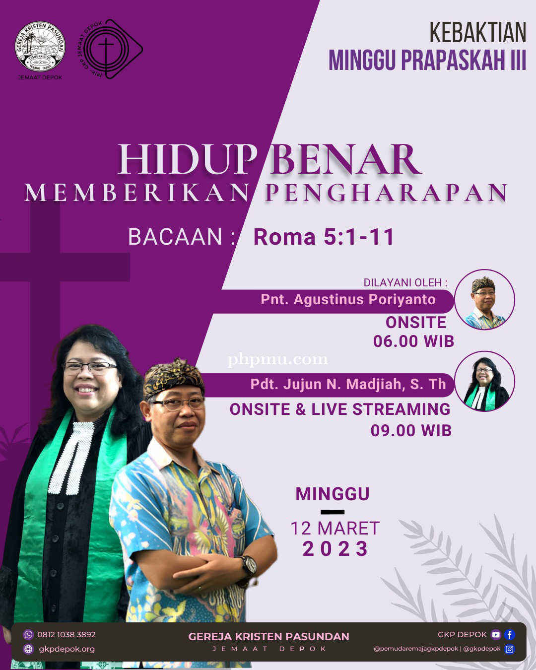 Kebaktian Minggu 12 Maret 2023