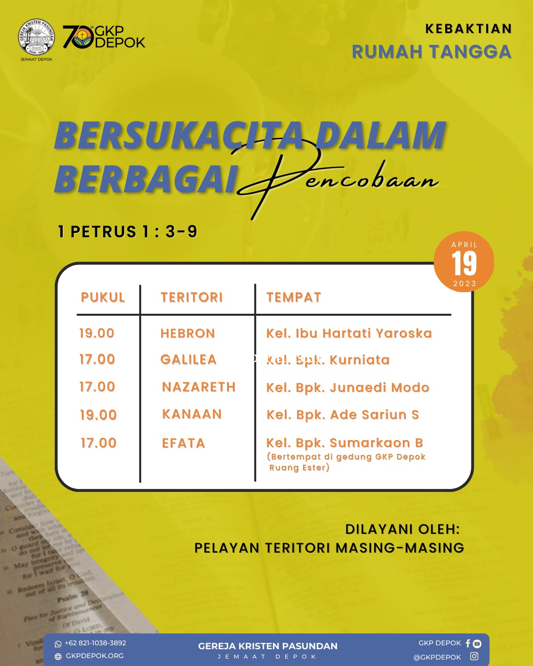 Kebaktian Rumah Tangga 19 April 2023
