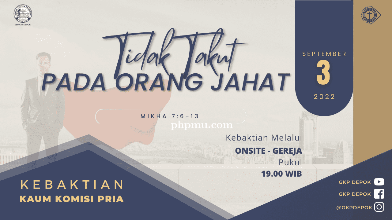 Kebaktian Kaum Pria 3 September 2022
