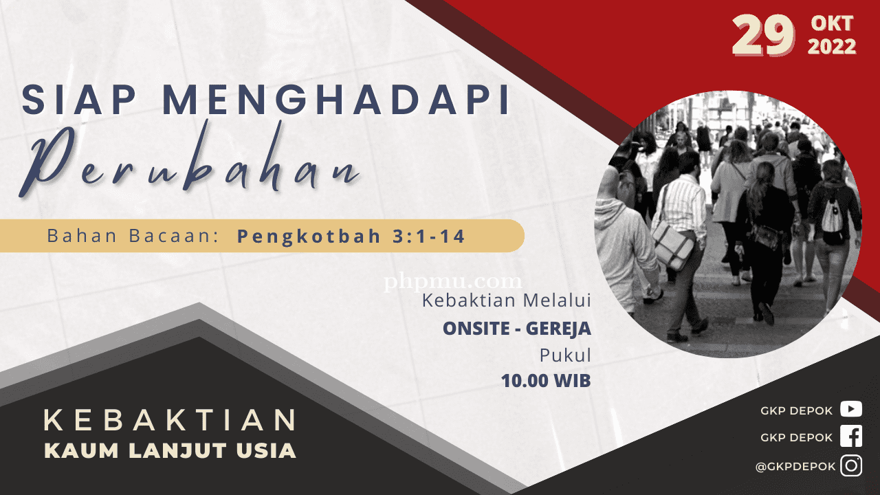 Kebaktian Kaum Lanjut Usia 29 Oktober 2022